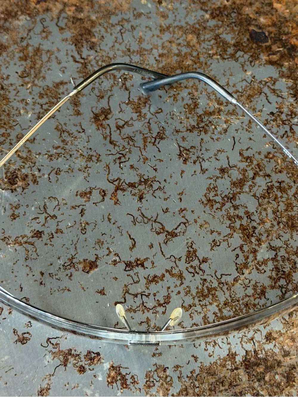 CHANEL Clear Rimless Shield Sunglasses with Silver Temples
